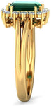 BlueStone The Kalakriti Yellow Gold Diamond, Emerald 14 K Ring