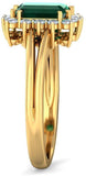 BlueStone The Kalakriti Yellow Gold Diamond, Emerald 14 K Ring