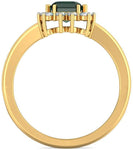 BlueStone The Kalakriti Yellow Gold Diamond, Emerald 14 K Ring