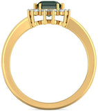 BlueStone The Kalakriti Yellow Gold Diamond, Emerald 14 K Ring