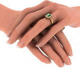 BlueStone The Kalakriti Yellow Gold Diamond, Emerald 14 K Ring