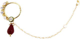 Radhesh Creation Crystal Yellow Gold Plated Brass Nathiya