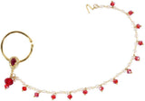 Radhesh Creation Crystal Yellow Gold Plated Brass Nathiya