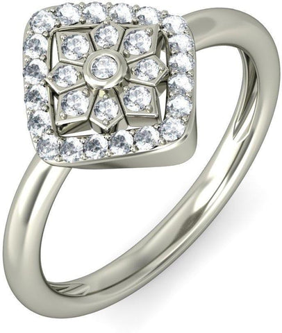 BlueStone The Dali White Gold Diamond 18 K Ring