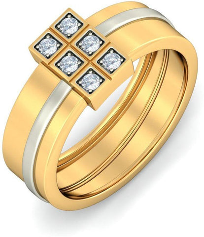 BlueStone The Sestet Yellow Gold Diamond 18 K Ring