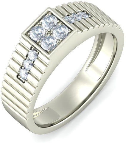 BlueStone The Reverent Luxury White Gold Diamond 18 K Ring