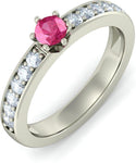 BlueStone The Amorous Noble White Gold Diamond, Tourmaline 18 K Ring