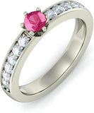 BlueStone The Amorous Noble White Gold Diamond, Tourmaline 18 K Ring