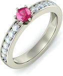 BlueStone The Amorous Noble White Gold Diamond, Tourmaline 18 K Ring