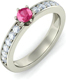 BlueStone The Amorous Noble White Gold Diamond, Tourmaline 18 K Ring