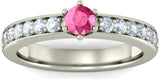 BlueStone The Amorous Noble White Gold Diamond, Tourmaline 18 K Ring