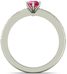 BlueStone The Amorous Noble White Gold Diamond, Tourmaline 18 K Ring
