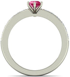 BlueStone The Amorous Noble White Gold Diamond, Tourmaline 18 K Ring