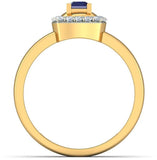 BlueStone The Excellence Yellow Gold Sapphire, Diamond 18 K Ring