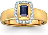BlueStone The Excellence Yellow Gold Sapphire, Diamond 18 K Ring