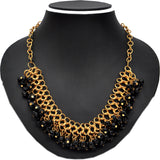 Fashavi Golden Black Beauty Pearl Alloy Necklace