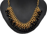Fashavi Golden Black Beauty Pearl Alloy Necklace