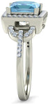 BlueStone The Yorsh White Gold Aquamarine, Diamond 14 K Ring