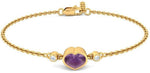 BlueStone Yellow Gold Diamond, Amethyst 18 Bracelet