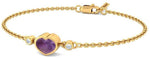 BlueStone Yellow Gold Diamond, Amethyst 18 Bracelet