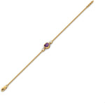 BlueStone Yellow Gold Diamond, Amethyst 18 Bracelet