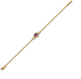 BlueStone Yellow Gold Diamond, Amethyst 18 Bracelet