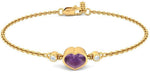 BlueStone Yellow Gold Diamond, Amethyst 18 Bracelet