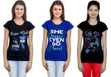 IndiWeaves Printed Women's Round Neck Multicolor T-Shirt