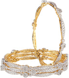 Imit Jewel Copper Cubic Zirconia Yellow Gold Bangle Set