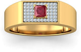BlueStone The Emperor Yellow Gold Diamond, Ruby 18 K Ring