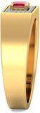 BlueStone The Emperor Yellow Gold Diamond, Ruby 18 K Ring