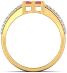 BlueStone The Charming Prince Yellow Gold Diamond, Ruby 14 K Ring