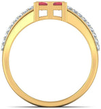 BlueStone The Charming Prince Yellow Gold Diamond, Ruby 14 K Ring