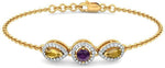 BlueStone Yellow Gold Amethyst 18 Bracelet