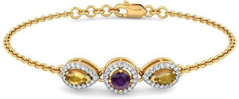 BlueStone Yellow Gold Amethyst 18 Bracelet