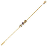 BlueStone Yellow Gold Amethyst 18 Bracelet