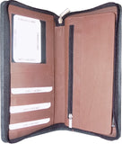 KAN Long Travel Passport Organizer & Cheque Book Pouch Document Holder with Zip For Men and Women