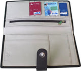 KAN Long Travel Passport Organizer & Cheque Book Pouch Document Holder with Zip For Men and Women