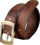Vermello Men Casual Brown Genuine Leather Belt