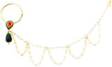 Radhesh Creation Crystal Yellow Gold Plated Brass Nathiya