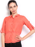 HRX Women's Solid Casual Shirt