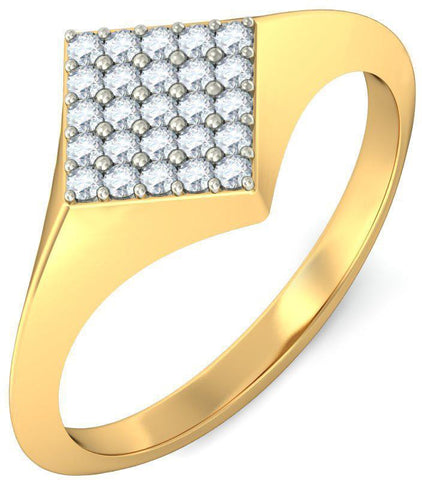 BlueStone The Marvel Yellow Gold Diamond 18 K Ring
