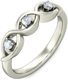 BlueStone The Triple Radiance White Gold Diamond 14 K Ring