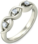 BlueStone The Triple Radiance White Gold Diamond 14 K Ring