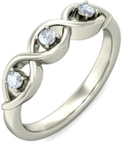 BlueStone The Triple Radiance White Gold Diamond 14 K Ring
