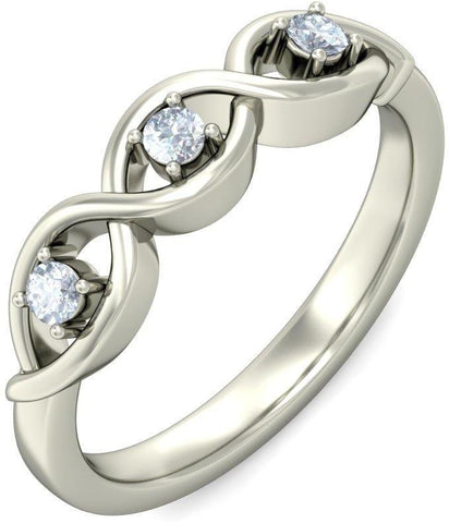 BlueStone The Triple Radiance White Gold Diamond 14 K Ring