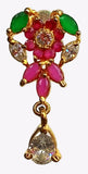 poonamcreation Zircon Rhodium Plated Alloy, Stone Necklace Set
