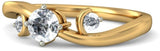 BlueStone The Triad Flourish Gold Diamond 18 K Ring