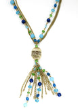 Galz4ever Dual Golden Chain & Beaded Alloy Necklace