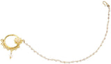 Radhesh Creation Crystal Yellow Gold Plated Brass Nathiya